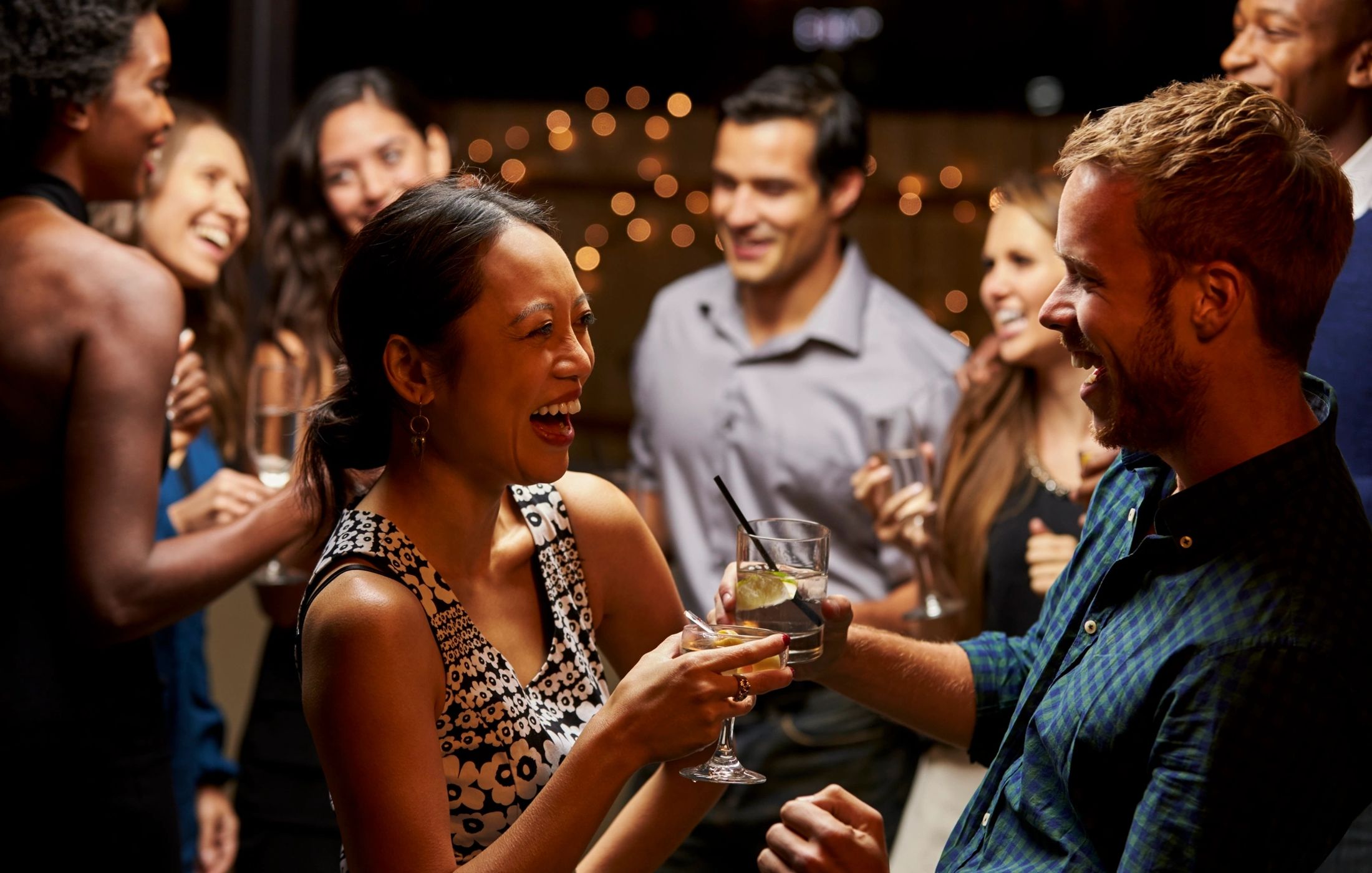 Guests participating in a live mystery event