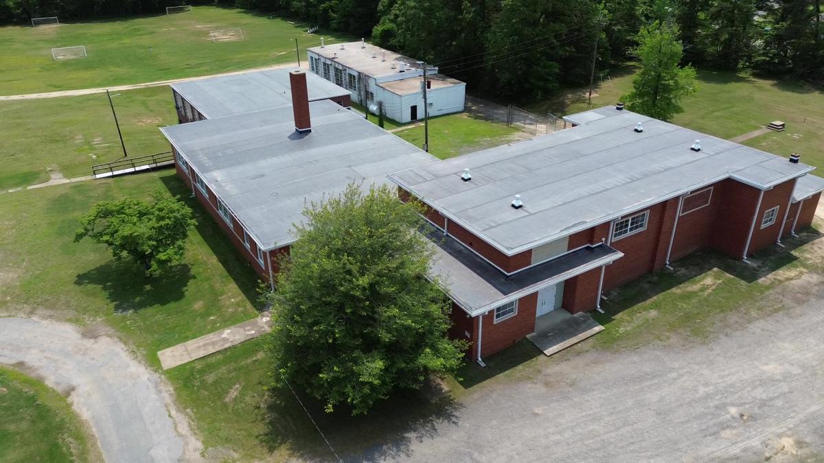 Aerial view of a Virginia commercial roofing project